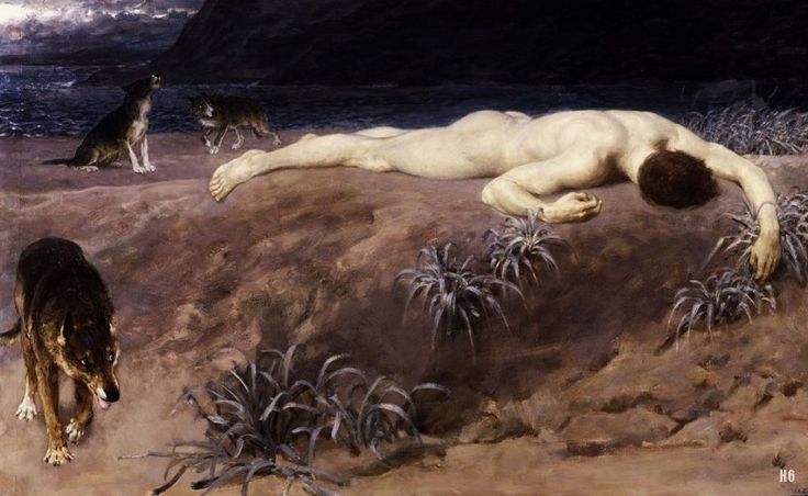 Hector Lying Dead. Briton Riviere. British. 1840-1920. Oil on canvas. Tomado de: