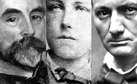 Mallarmé, Rimbaud y Baudelaire. Fuente: confinesdigital.com