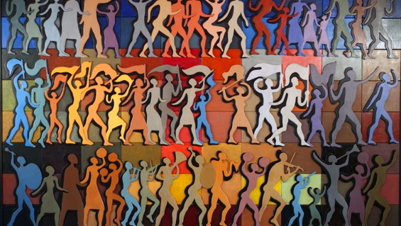 “De dónde venimos, quiénes somos, a dónde vamos”. Mural del maestro argentino Luis Quesada. 