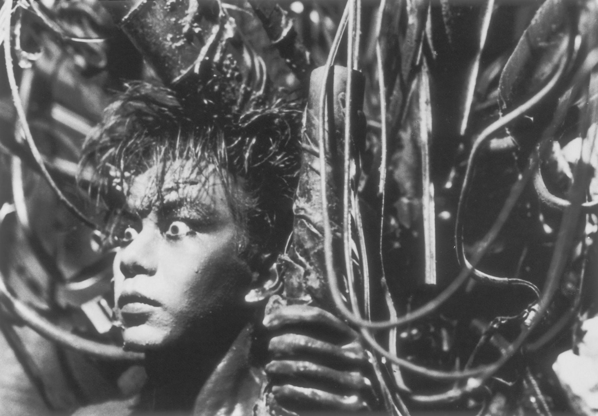 Tetsuo puede que esta sea una de las películas más perturbadoras de la ciencia-ficción. No solo es uno de los mayores exponentes del cine independiente japonés, también se trata de un vistazo al interior de una de las mentes creativas más oscuras de los años 90. Un hombre se clava trozos de metal en el cuerpo. “El fetichista del metal” encuentra gran placer en hacerlo.
