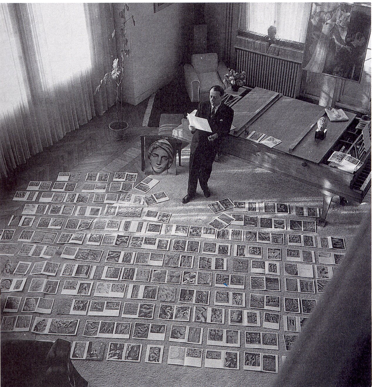André Malraux, Le Musée Imaginaire (1947). Fotografía de Maurice Jarnoux, 1953. (Fuente: nowwwh.tumblr.com).