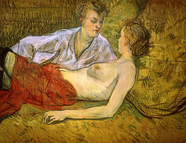 Reflejó los ambientes marginales en que vivió: salones de bailes, burdeles, vida galante... De forma paralela al itinerario que Baudelaire recorrió en la literatura, Toulouse-Lautrec protagonizó una especie de descenso de la pintura a los infiernos.