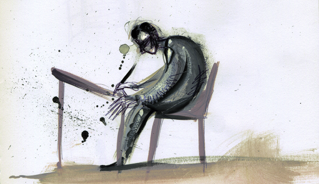 Bartleby. Ilustración de Helena Pérez García. (Tomada de: http://www.skjohannesen.com/2015/02/bartleby/).