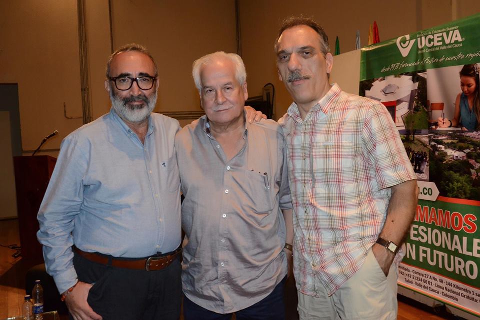 Omar Ortiz, Lisandro Duque y José Alias en la UCEVA (Tuluá). Foto: Olga Lucía Arias.